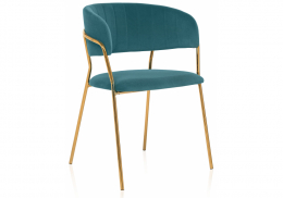 Стул на металлокаркасе на металлокаркасе Kamelia green / gold (57x55x80)