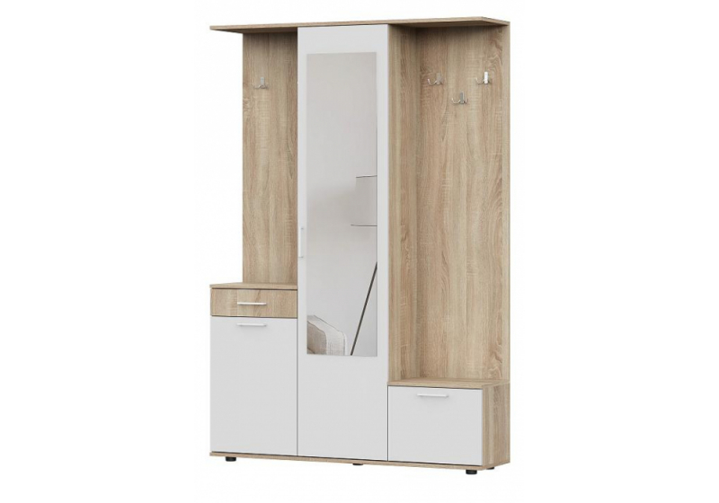 Прихожая Пети дуб сонома / белый (135x33x199). 