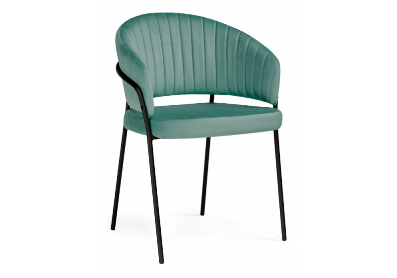 Стул на металлокаркасе Лео зеленый brandy light 10 / черный (56x52x80). 