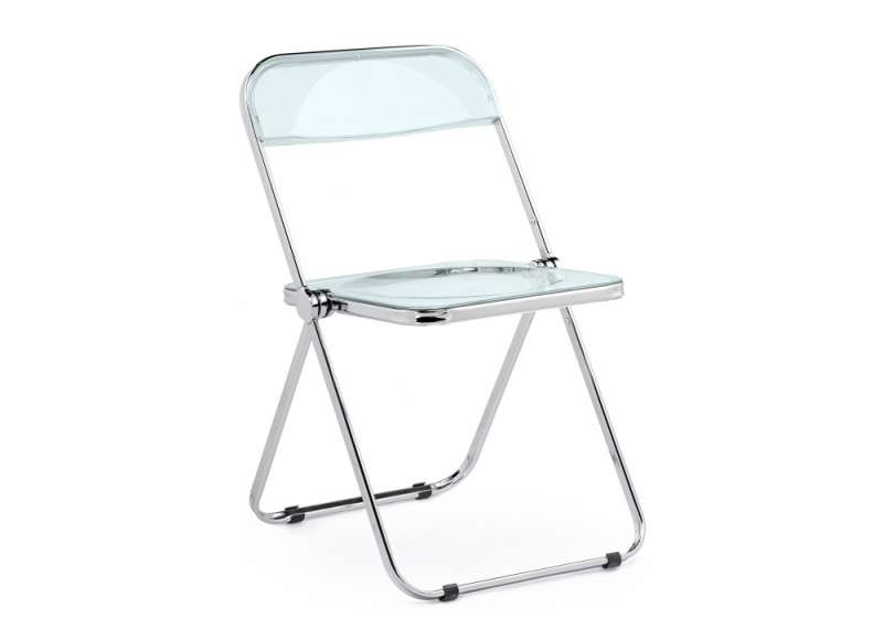 Пластиковый стул Fold складной clear gray-blue (43x46x81). 