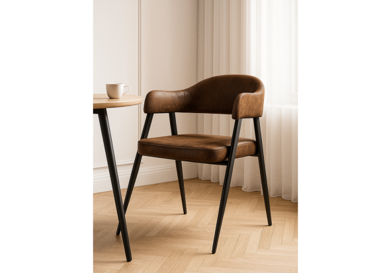 Стул на металлокаркасе Twin brown / black (53x54x79)