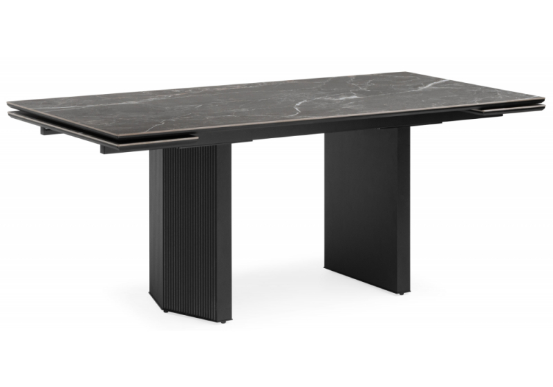 Керамический стол Монерон 180x90 nero marquina / черный (90x77). 