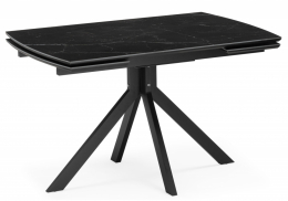 Керамический стол Катчел 120(180)x80 черный мрамор / черный (80x77)