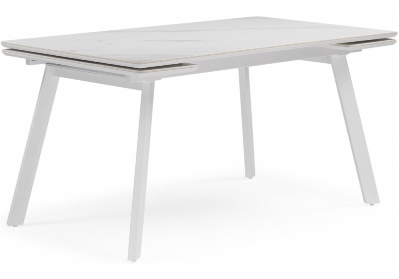 Керамический стол Норман 140 (200) х 80 белый мрамор alpin white / snow white / белый (80x75). 