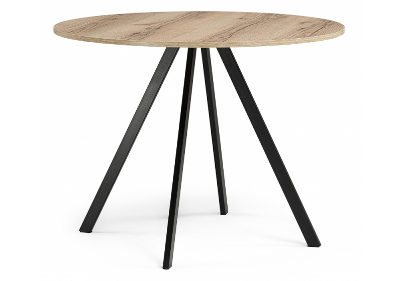 Стол деревянный Баргел 90х90х75 дуб делано / черный (90x75). 