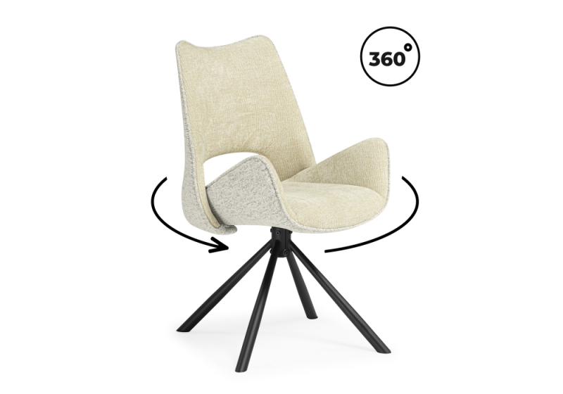 Стул на металлокаркасе Balaton 360 крутящийся beige / black (57x50x89). 
