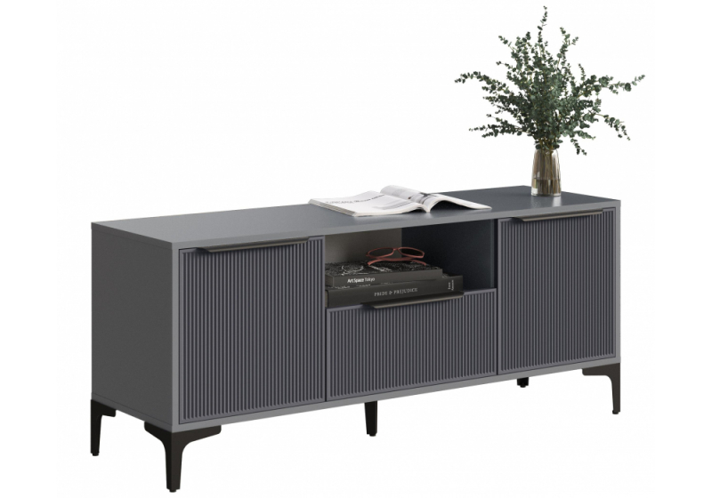 ТВ-тумба Иадама графит / графит софт (135x40,6x56,5). 