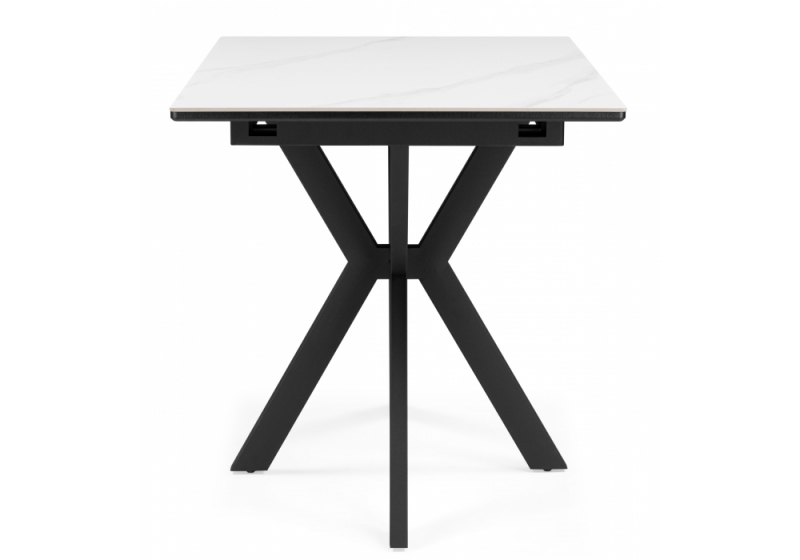 Керамический стол Гардинг 100(130)x70 белый мрамор / черный (70x76)
